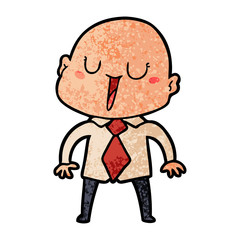 Fototapeta premium happy cartoon bald man