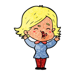 cartoon girl pulling face