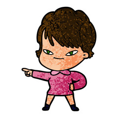 cartoon happy woman