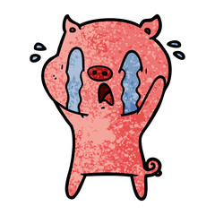 crying pig cartoon