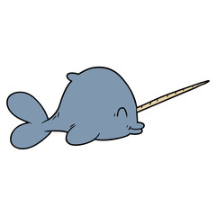 cartoon narwhal © lineartestpilot