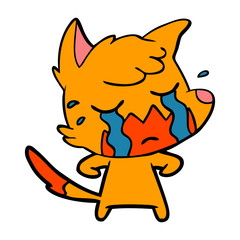 sad little fox cartoon character