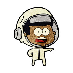 cartoon surprised astronaut
