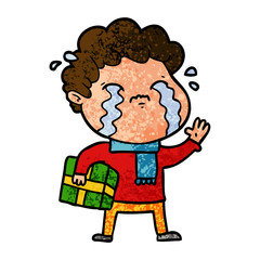 Obraz premium cartoon man crying