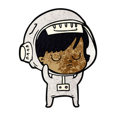 cartoon astronaut woman