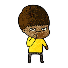 angry cartoon boy