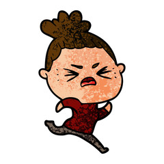 cartoon angry woman