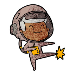 happy cartoon astronaut