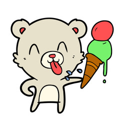 cartoon bear with ice cream