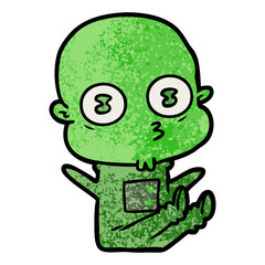 cartoon weird bald spaceman