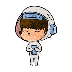 cartoon curious astronaut