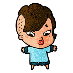 cartoon surprised girl