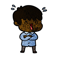 cartoon laughing boy