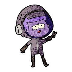 cartoon tired astronaut