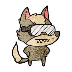 wolf wearing goggles cartoon