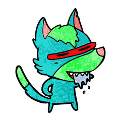 cartoon hungry wolf