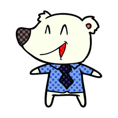 polar bear in shirt and tie cartoon