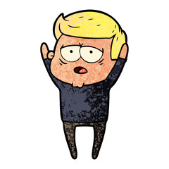 cartoon tired man