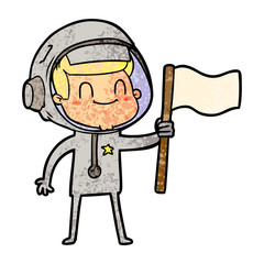 happy cartoon astronaut