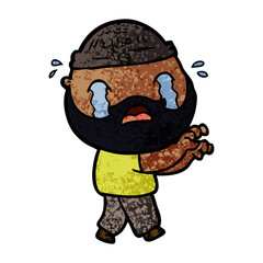 cartoon bearded man crying