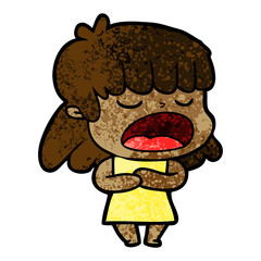 cartoon woman talking loudly