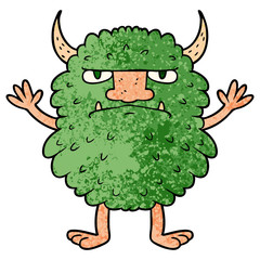 cartoon grumpy monster
