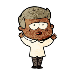 Obraz premium cartoon tired man