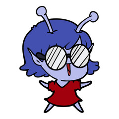 cartoon alien girl laughing