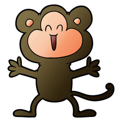 cartoon happy monkey