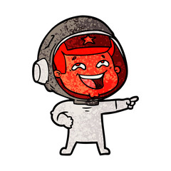 cartoon laughing astronaut
