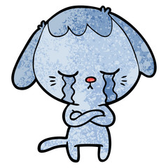 cute puppy crying cartoon