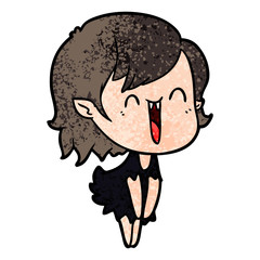 cute cartoon happy vampire girl