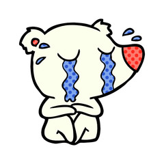 sad little polar bear cartoon