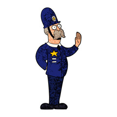 cartoon policeman making stop gesture