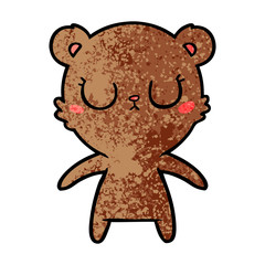 peaceful cartoon bear cub