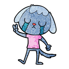 cute cartoon dog crying