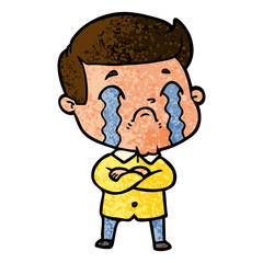 Obraz premium cartoon man crying