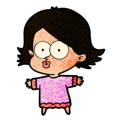 cartoon girl pouting