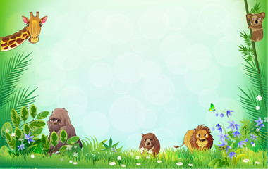 animal vectors summer backgrounds