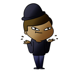cartoon boy in bowler hat
