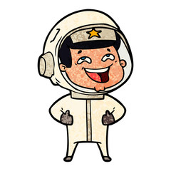 cartoon laughing astronaut