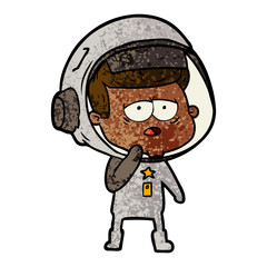 cartoon tired astronaut