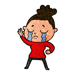 Fototapeta premium cartoon crying woman