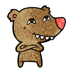 cartoon bear showing teeth