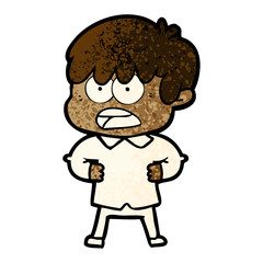 Obraz premium worried cartoon boy