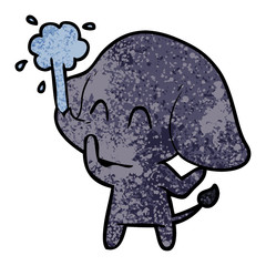 cute cartoon elephant spouting water