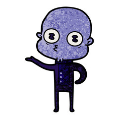 cartoon weird bald spaceman