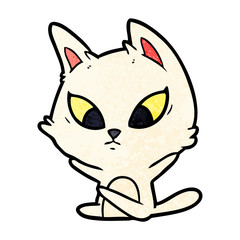 confused cartoon cat sitting