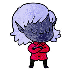 happy cartoon elf girl