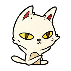 cartoon cat staring